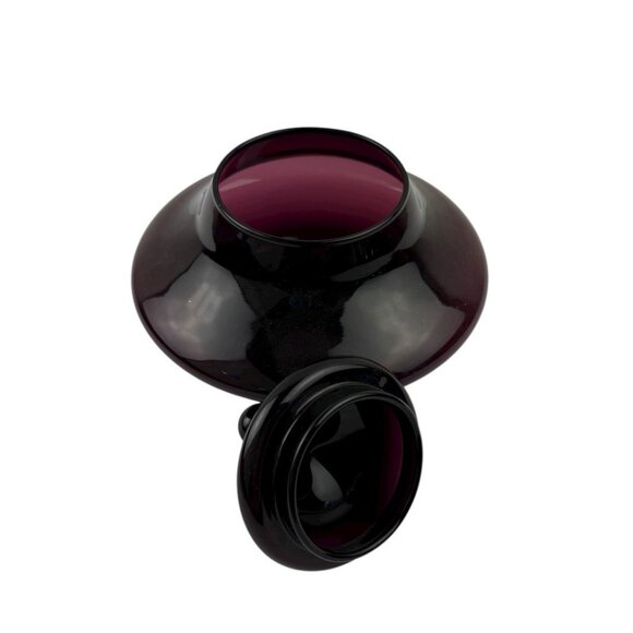 *Vintage Circus Tent Apothecary Lidded Glass Jar Purple Amethyst Collectible - Picture 4 of 5